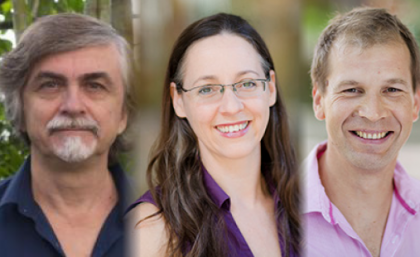 UQ researchers Dr Taras Plakhotnik, Associate Professor Claudia Vickers, Professor Kirill Alexandrov 